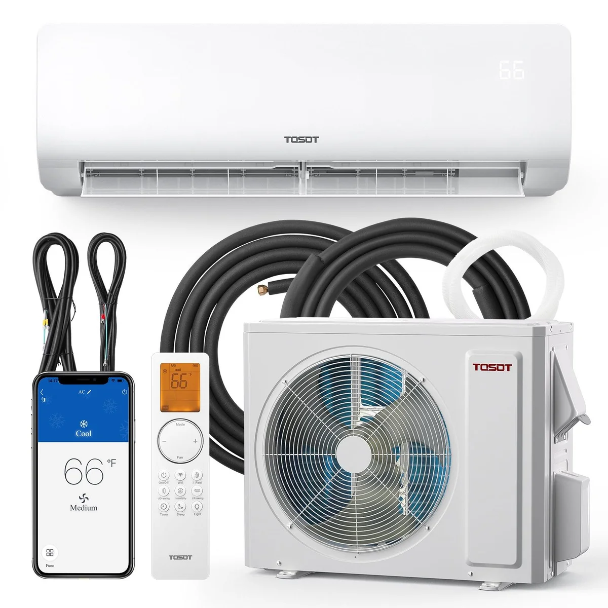 TOSOT 12,000 BTU 17 SEER2 Single Zone System with Line Set